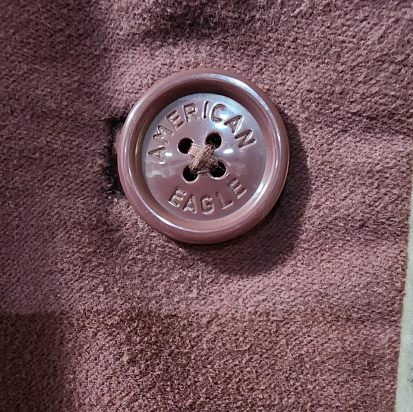 Vintage Y2K American Eagle Sherpa Lined Button Up Bomber Style Jacket - Picture 5 of 11